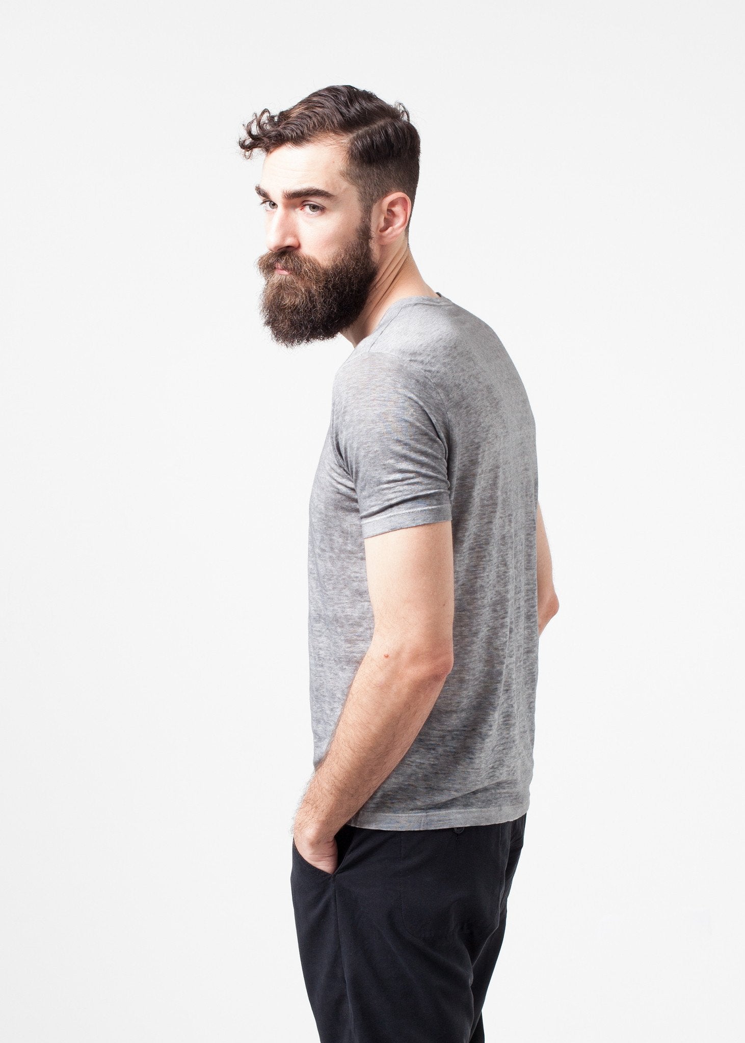 Linen T-shirt in Dolphin|men's t-shirts[option1]|[option2]|[option3] - hello