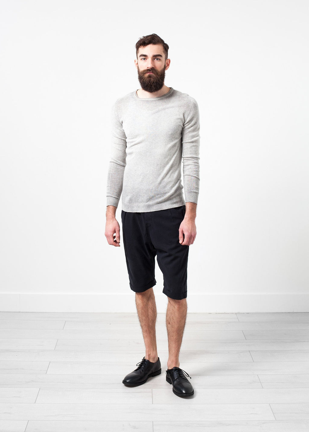Mottled Cashmere Crewneck|men's knitwear[option1]|[option2]|[option3] - hello