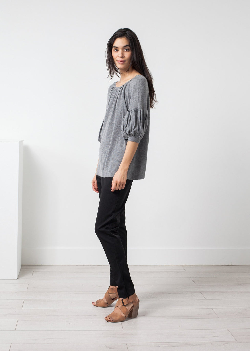 Cashmere Puff Sleeve Knit|women's knitwear[option1]|[option2]|[option3] - hello