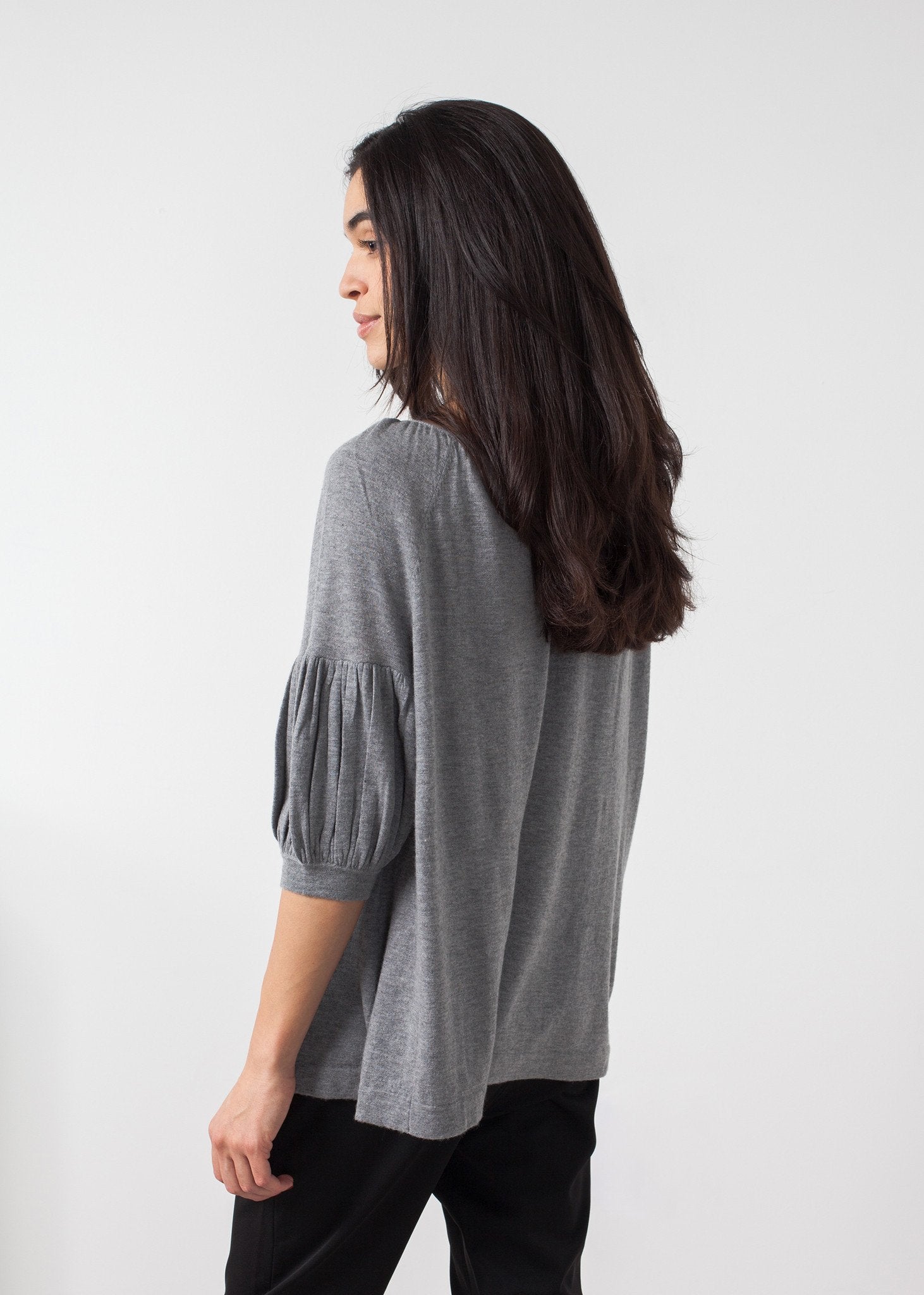 Cashmere Puff Sleeve Knit|women's knitwear[option1]|[option2]|[option3] - hello