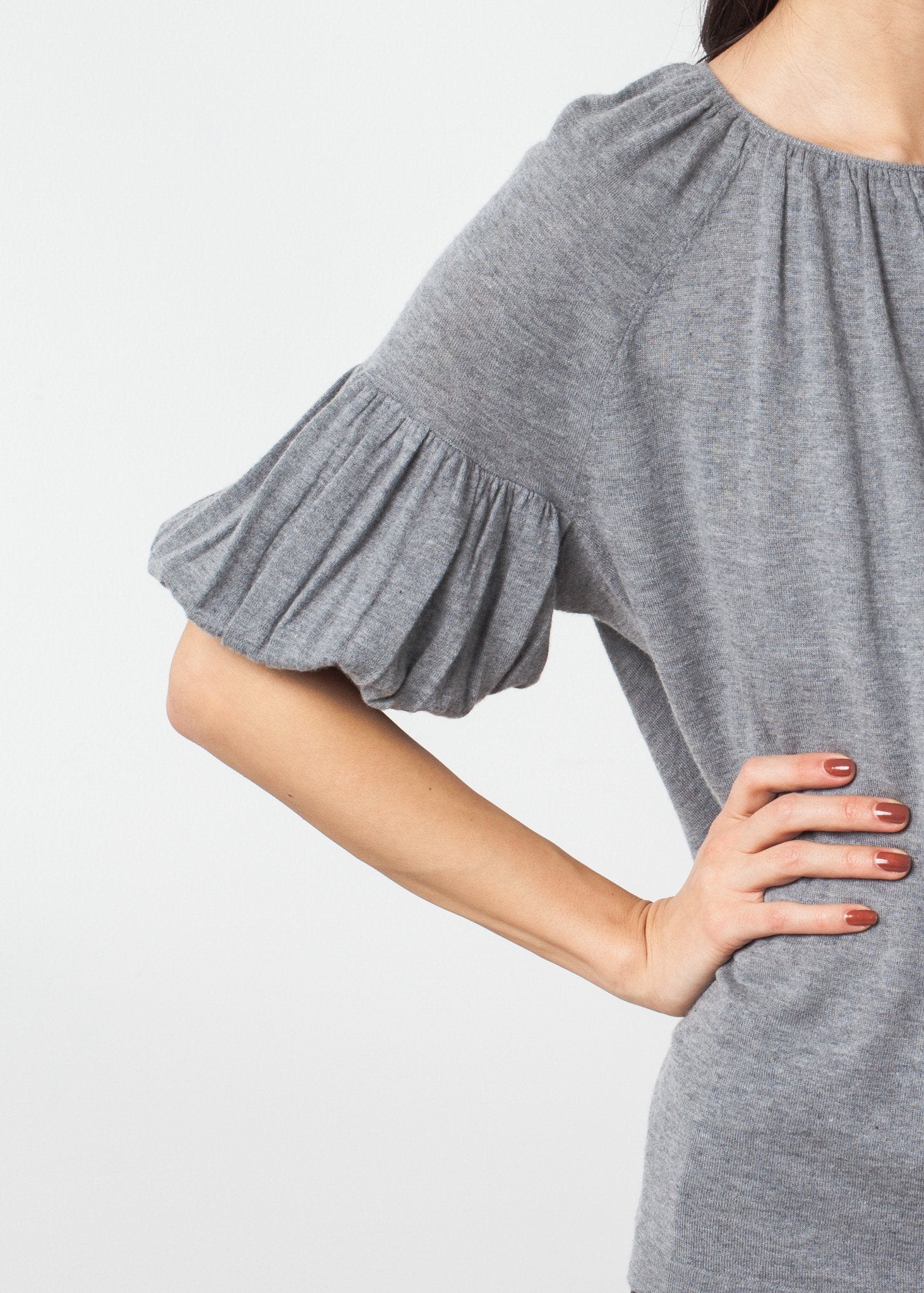 Cashmere Puff Sleeve Knit|women's knitwear[option1]|[option2]|[option3] - hello