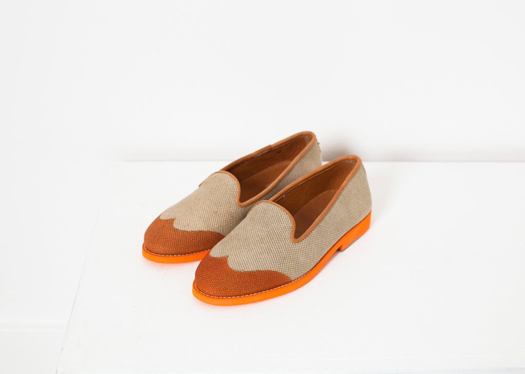 Wingtip Loafer in Orange|women's shoes[option1]|[option2]|[option3] - hello