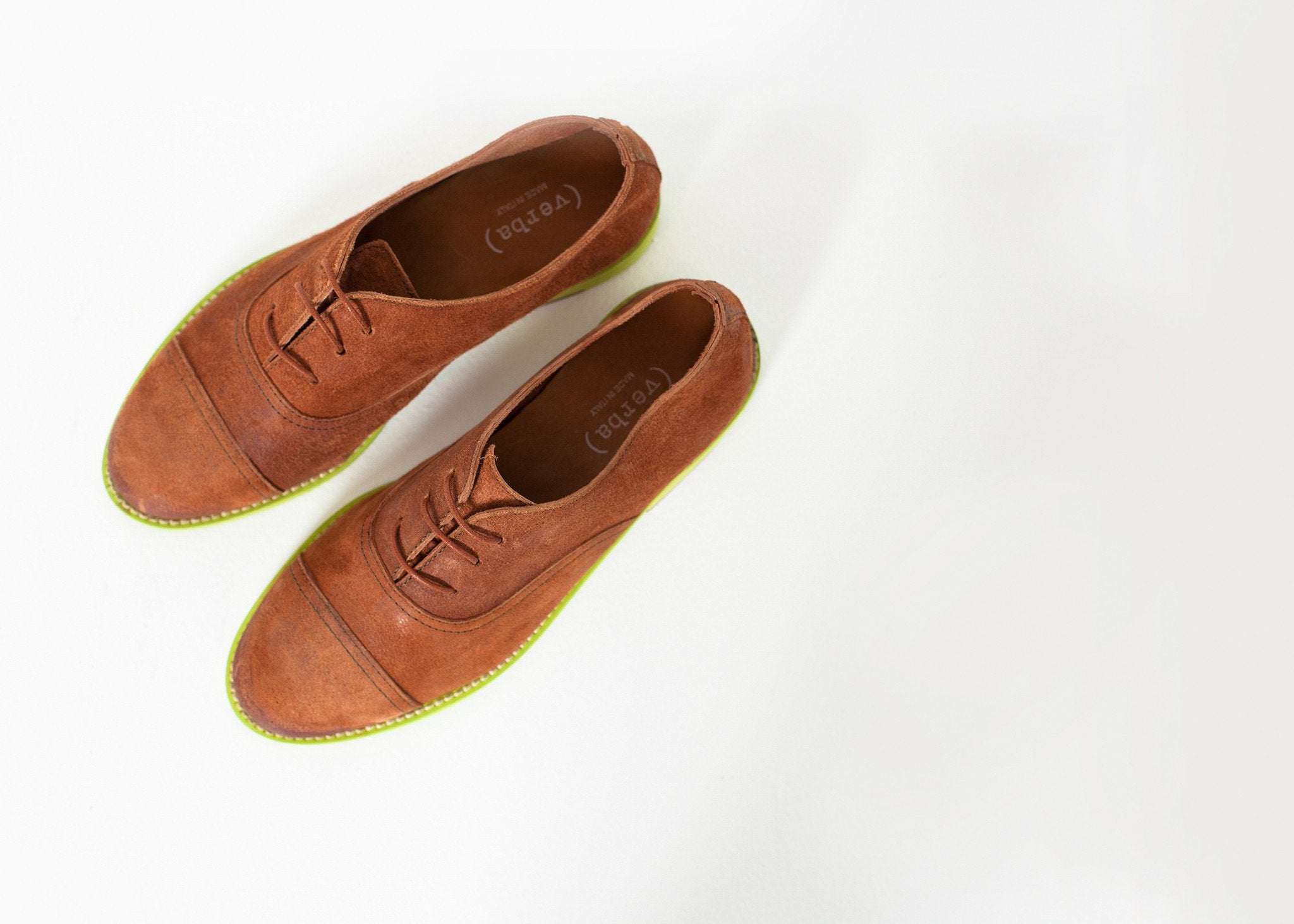 Suede Oxford in Natural/Lime|women's shoes[option1]|[option2]|[option3] - hello