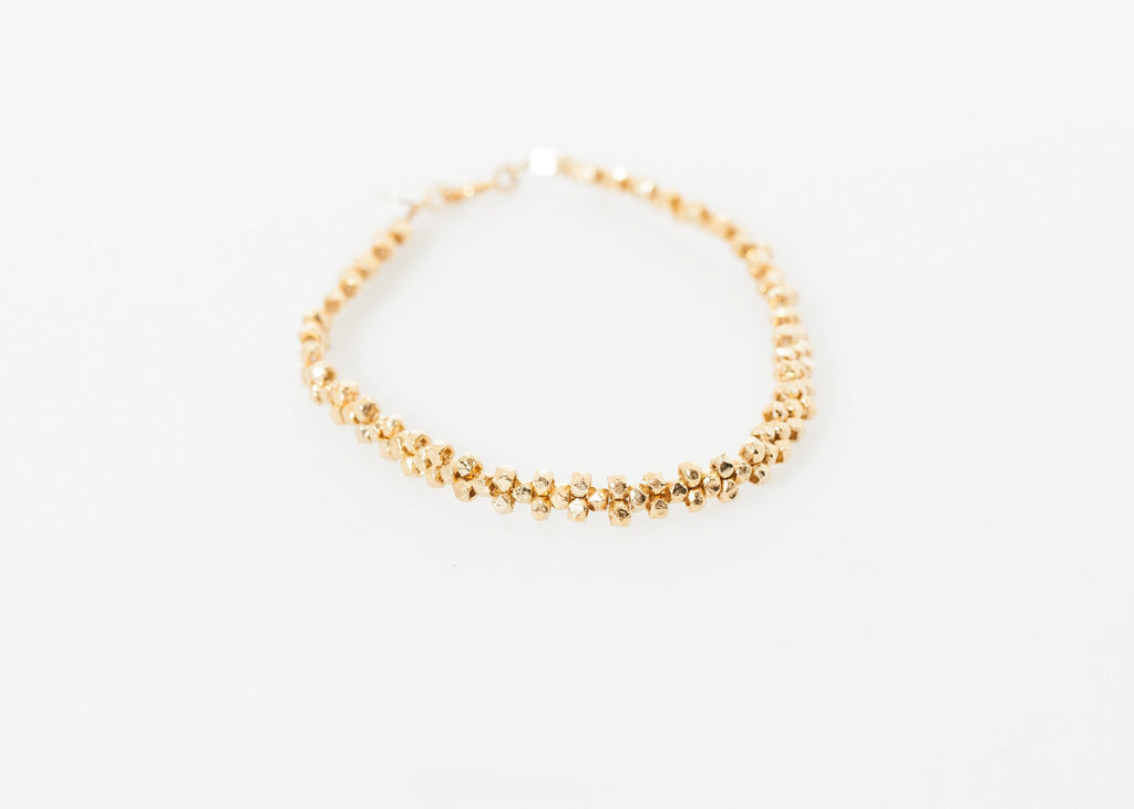 Lane Bead Bracelet in Gold Brass|women's bracelets[option1]|[option2]|[option3] - hello