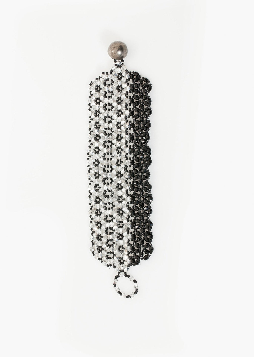 Lattice Bead Cuff in Silver/Black|women's bracelets[option1]|[option2]|[option3] - hello