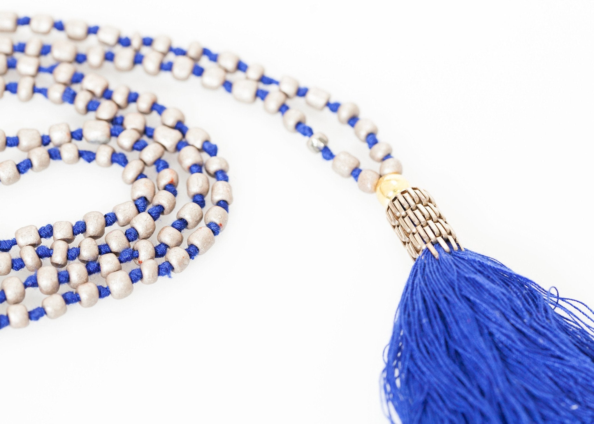 Prayer Bead Necklace in Grey/Blue|women's necklaces[option1]|[option2]|[option3] - hello